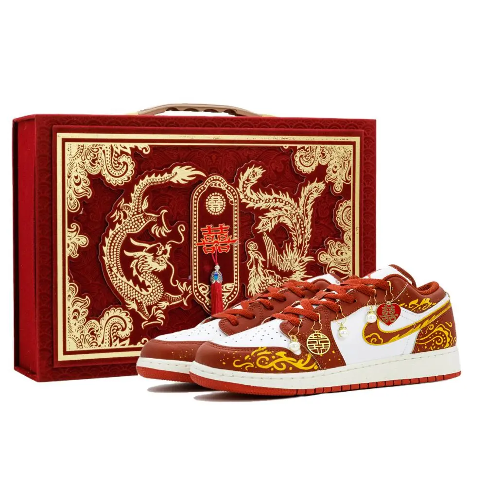 Jordan Air Jordan 1 Xi Yué Low Top Vintage Basketball Shoes Unisex Red