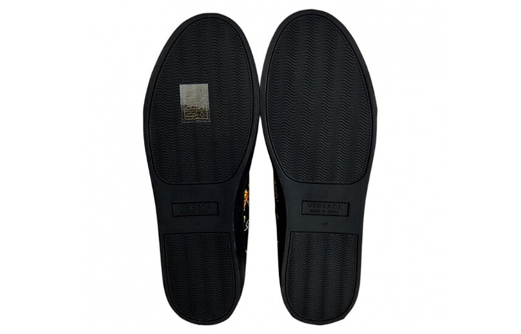 FANSIZHE Barocco High Top Stylish Skateboarding Shoes Men's Black Gold