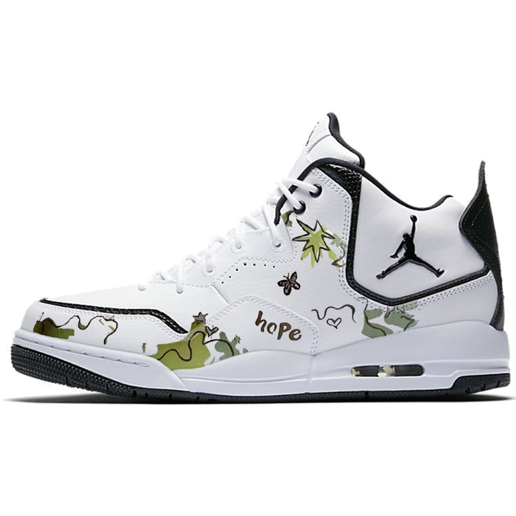 JORDAN Courtside 23 Vintage Basketball Shoes Men's Mid top Black White