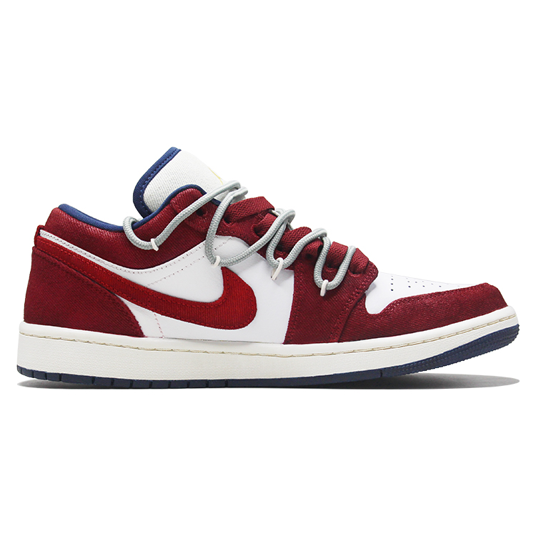 Jordan Air Jordan 1 Maxima Cushioning, Wear Resistant Low top Vintage Basketball Shoes Men's Burgundy