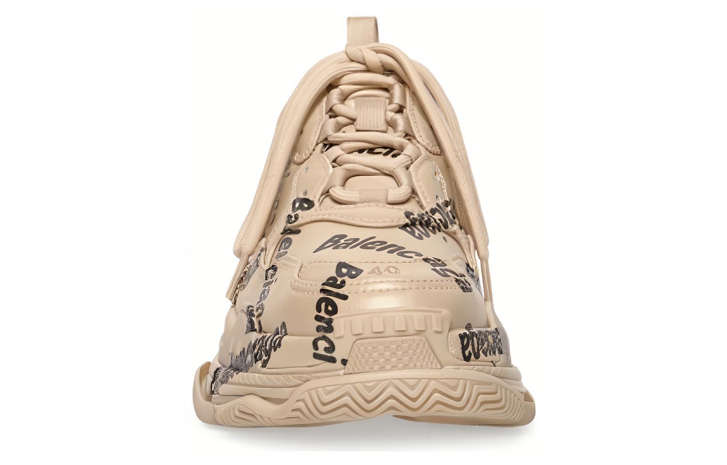 Balenciaga Women's Triple S 'Logotype - Beige' купить в интернет-магазине Yoocart с быстрой доставкой по России.