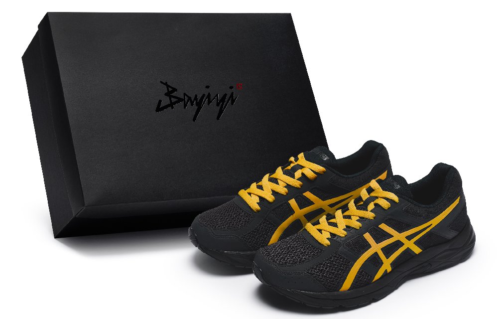 Asics Gel-Contend 4 Anti-Slip Wear-Resistant Low-Top Running Shoes Men's Black Yellow