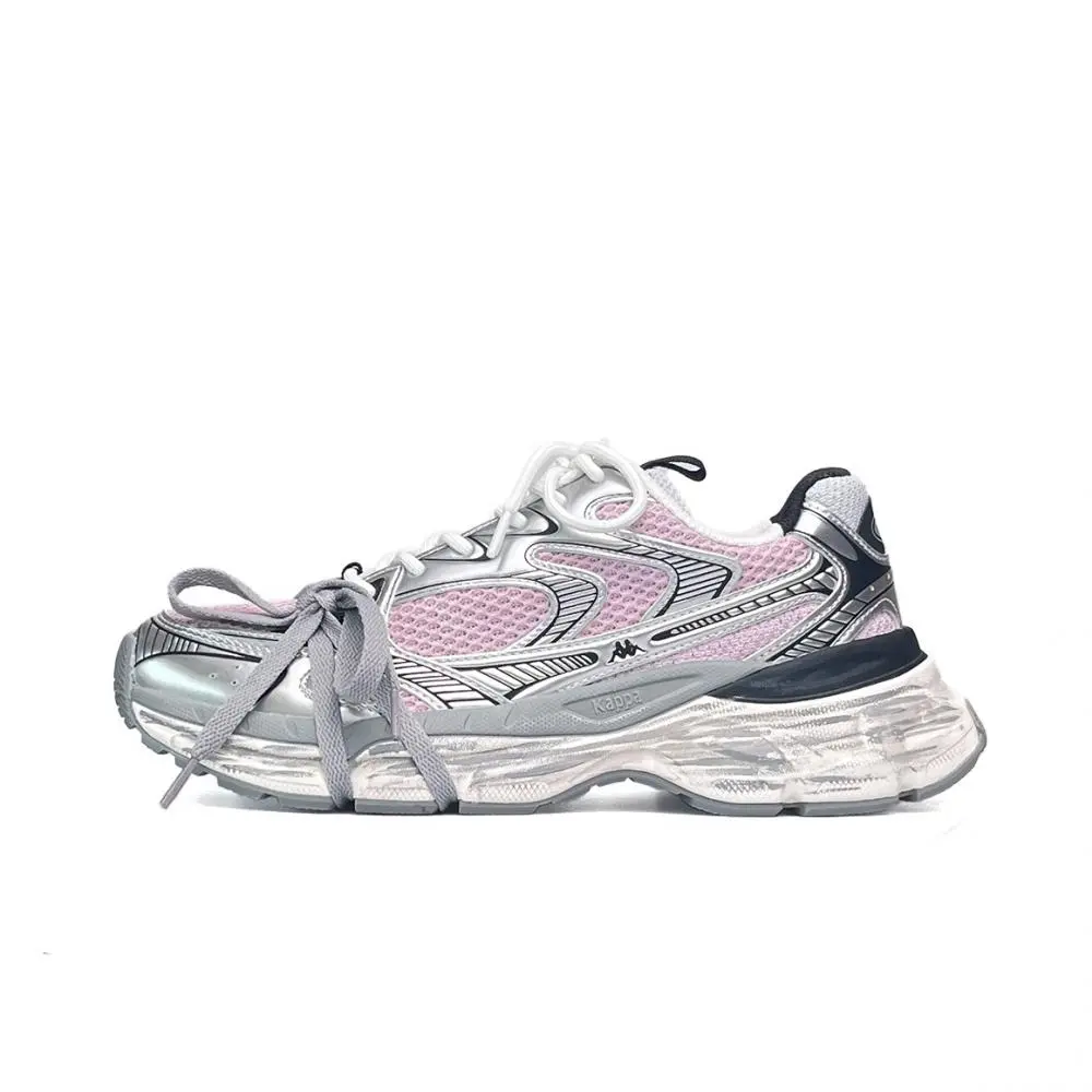 Kappa Hydrogen Track Anti Slip Wear Resistant Low Top Casual Running Shoes Unisex Gray Pink