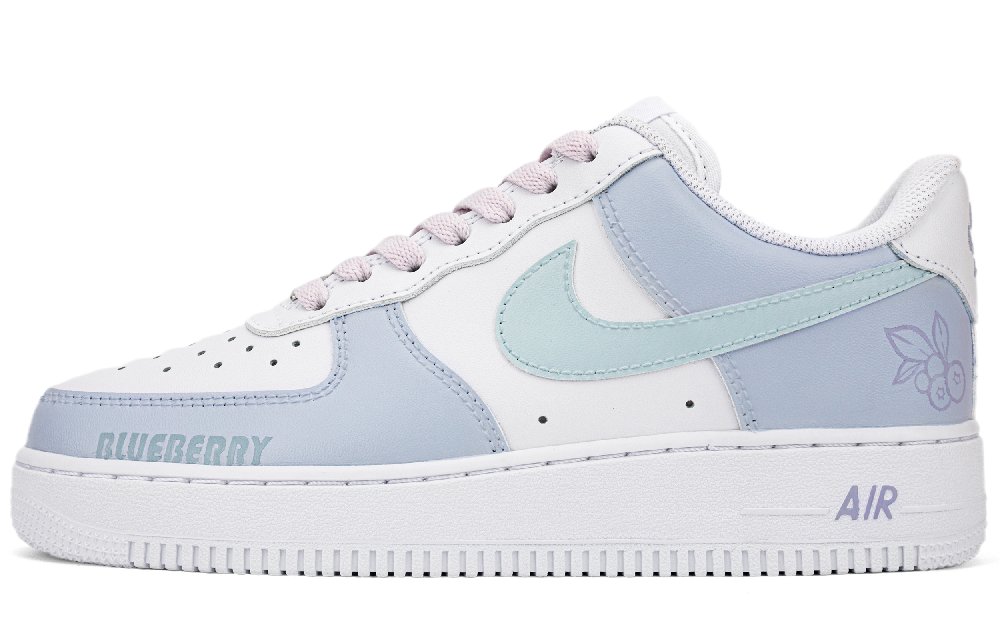 Nike Air Force 1 Slip Resistant, Abrasion Resistant, Lightweight Low Top Skateboard Shoes Women's Blue White Purple