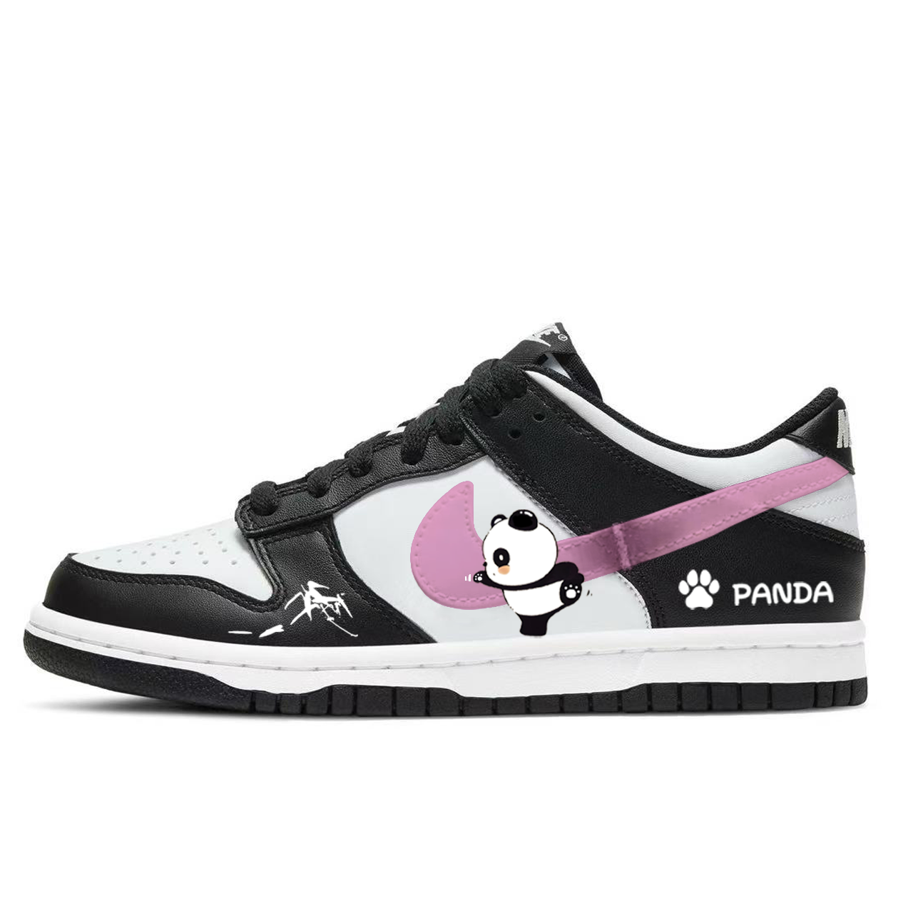 Nike Dunk Abrasion Resistant Slip Resistant Low top Skateboard Shoes Women's Black White/