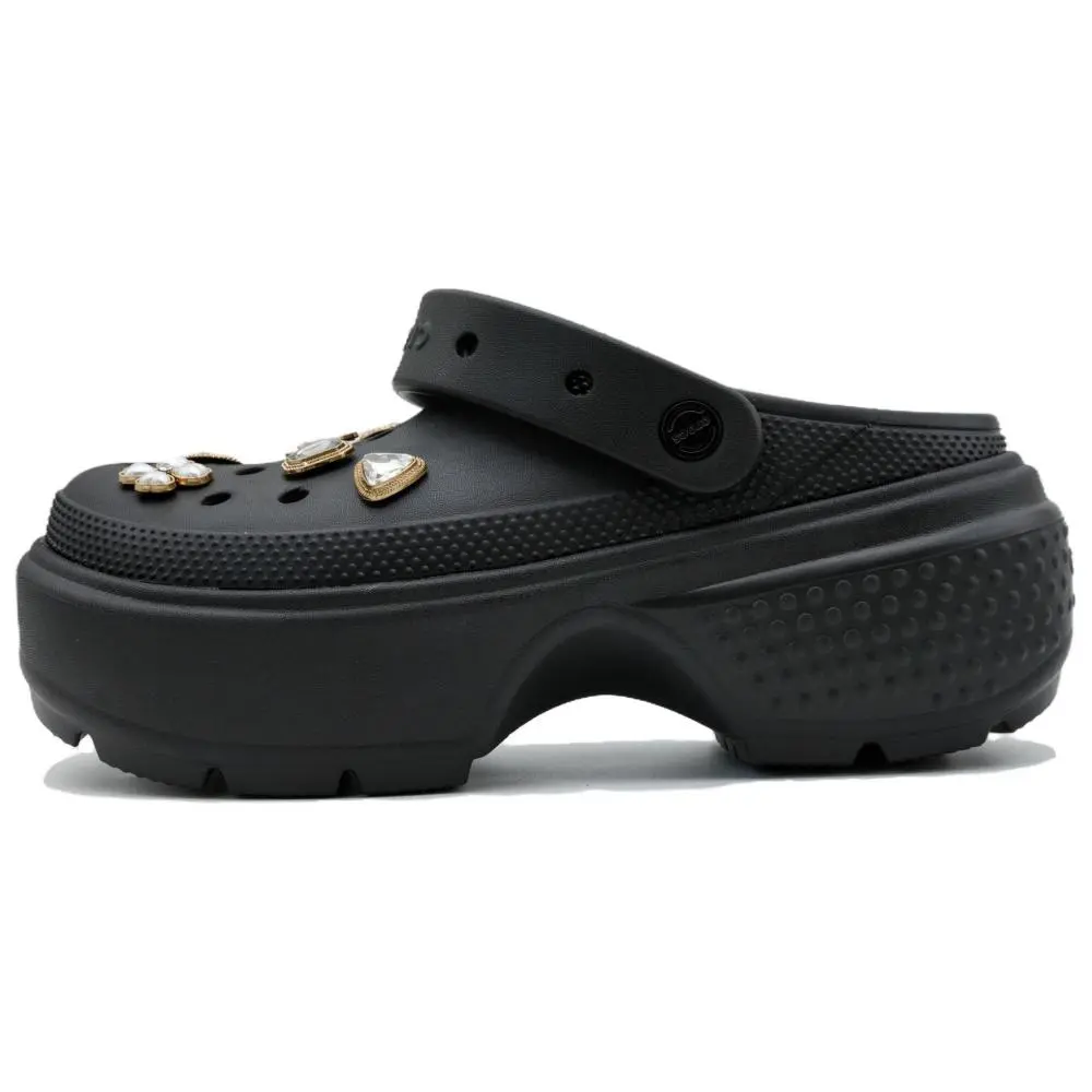 Crocs Stomp Sparkling Pearl Clogs Unisex Black