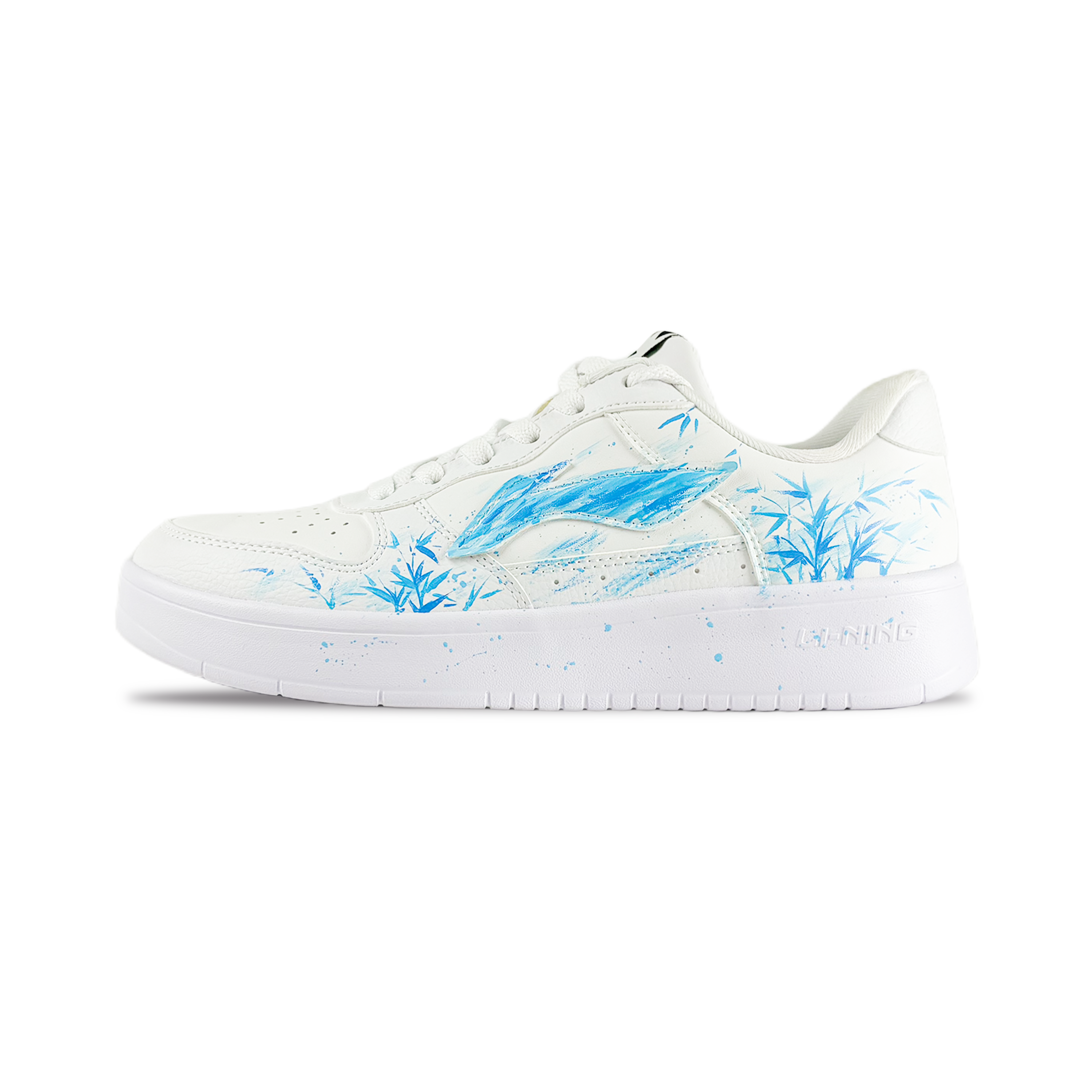 LiNing Pontoon Boats Coverage Slip Resistant And Abrasion Resistant Low Top Skateboard Shoes Men's White Blue купить в интернет-магазине Yoocart с быстрой доставкой по России.