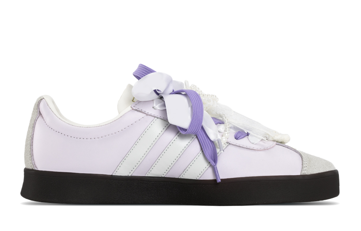 Adidas Vl Court Classic Adidas VC Cushioning, Wear Resistant Low Top Skateboard Shoes Women's Purple White