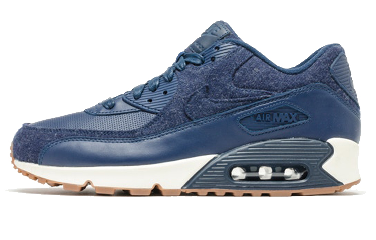 Nike Air Max 90 Cushioned Slip-Resistant Coverage Low-Top Running Shoes Men's Dark Blue
