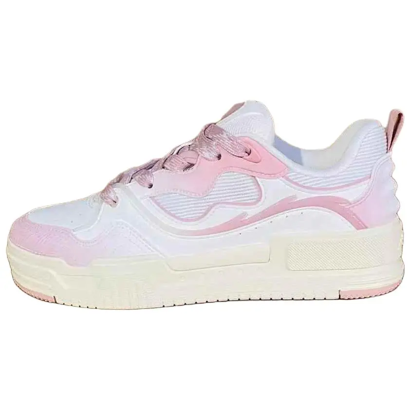 Anta Cushioning, Wear Resistant Low top Skateboard Shoes Women's White Pink