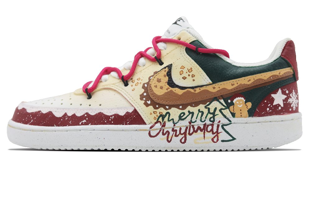 Nike SSS-Made Cookie Party Wear-Resistant Slip-Resistant Low-Top Skateboard Shoes Unisex White Red