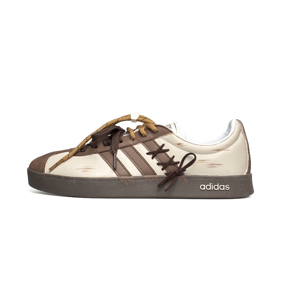 Adidas Neo VL Court 2.0 Abrasion Resistant Low Top Skateboard Shoes Unisex Brown
