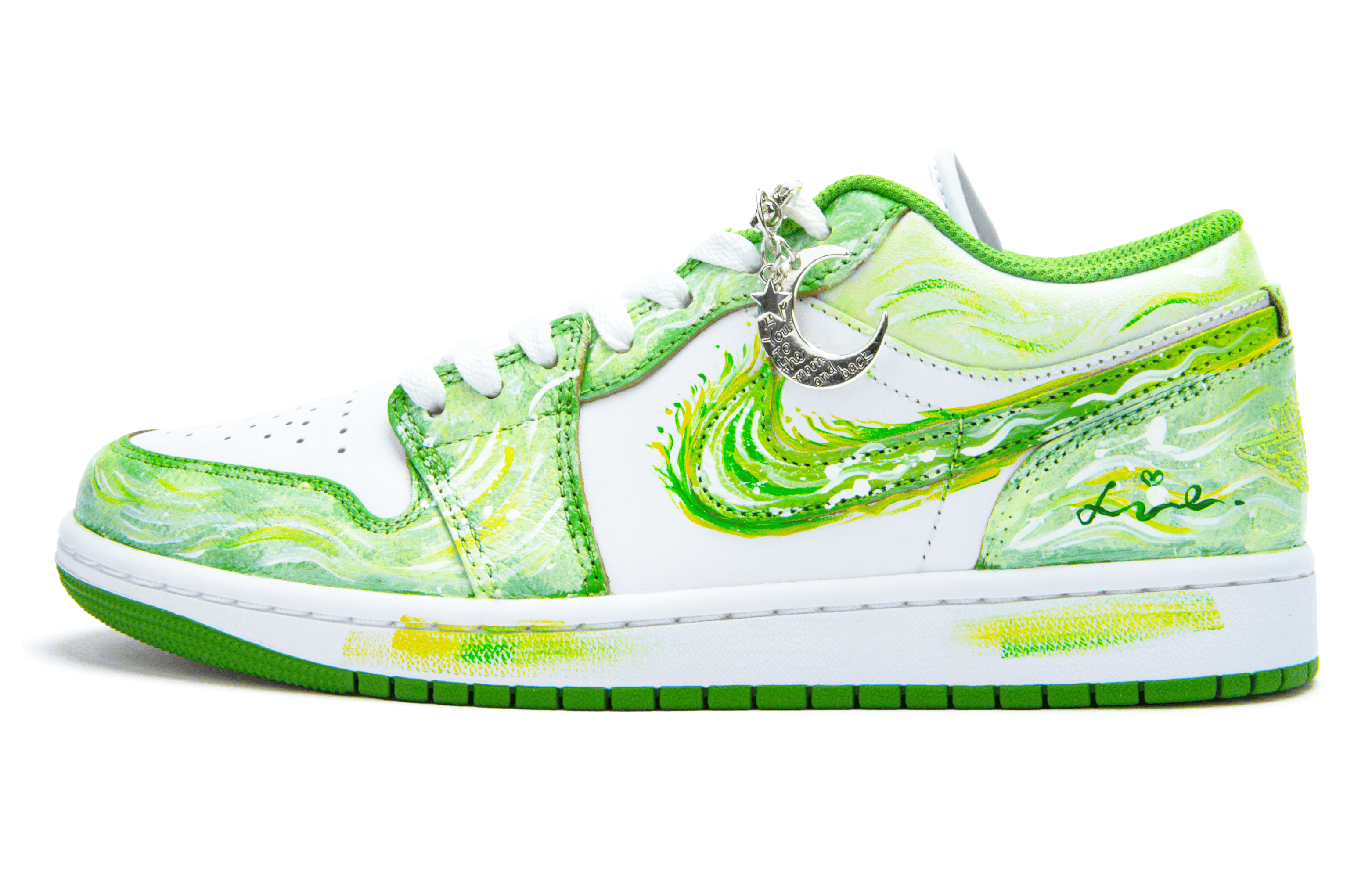 Jordan Air Jordan 1 Abrasion Resistant Low top Skateboard Shoes Unisex Green
