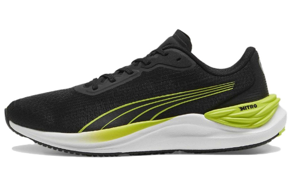 PUMA Electrify Nitro 3 Slip-Resistant Low-Top Running Shoes Men's Black Green White