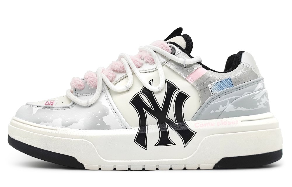 MLB Chunky Liner Wear-Resistant Low-Top Skateboard Shoes Unisex Pink Gray