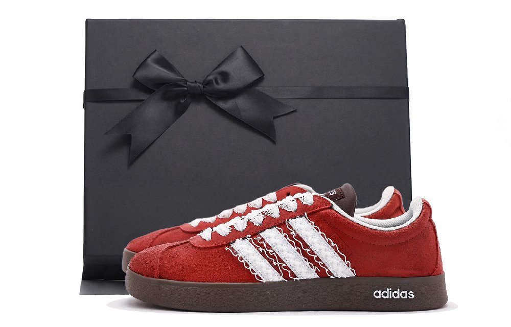Adidas Originals VL Court Coverage Abrasion Resistant Low Top Skateboard Shoes Unisex Pink