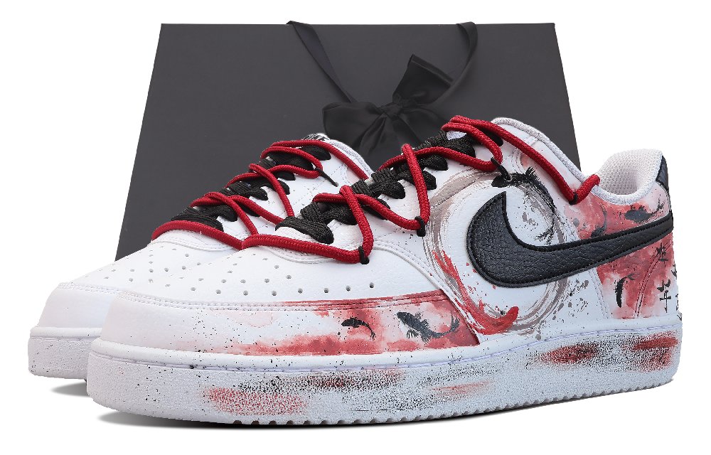 Nike Court Vision 1 Skateboard Shoes Men Low-Top Red