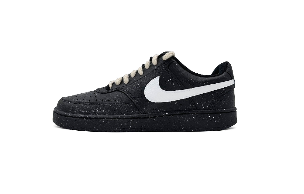 Nike Court Vision Low Top Skateboard Shoes Unisex Black White