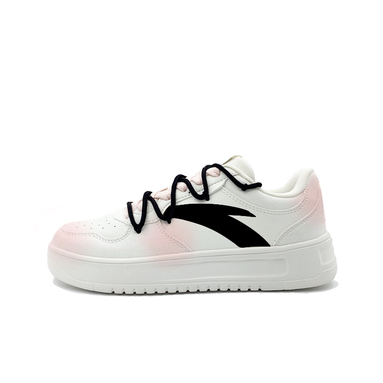 Anta Relaxed Anti Slip Wear Resistant Low Top Skateboard Shoes Unisex Pink