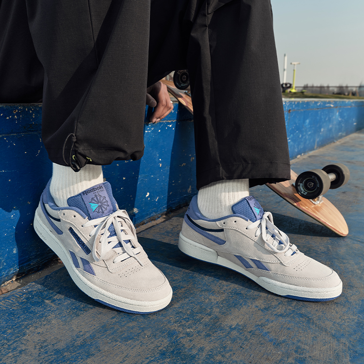Reebok Club C REVENGE Low-Top Skateboard Shoes Unisex Blue Gray