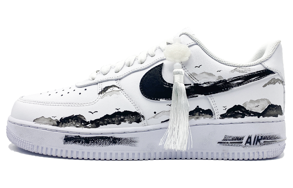 Nike Air Force 1 Wear-Resistant Slip-Resistant Low-Top Skateboard Shoes Unisex Black White