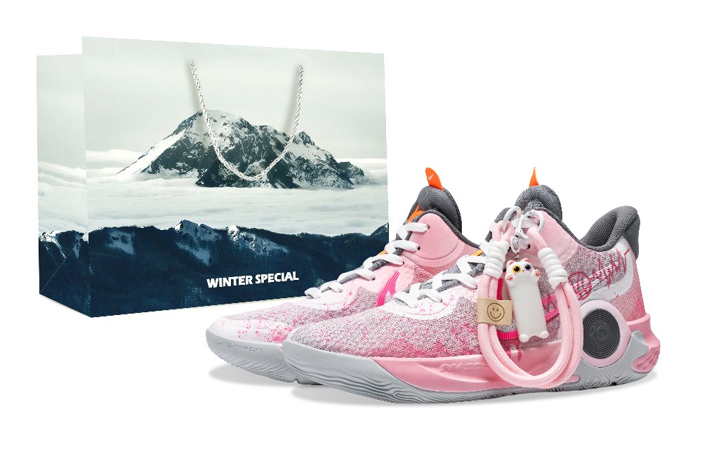 Nike KD Trey 5 IX Wear-Resistant Mid-Top Basketball Shoes Unisex Pink Gray
