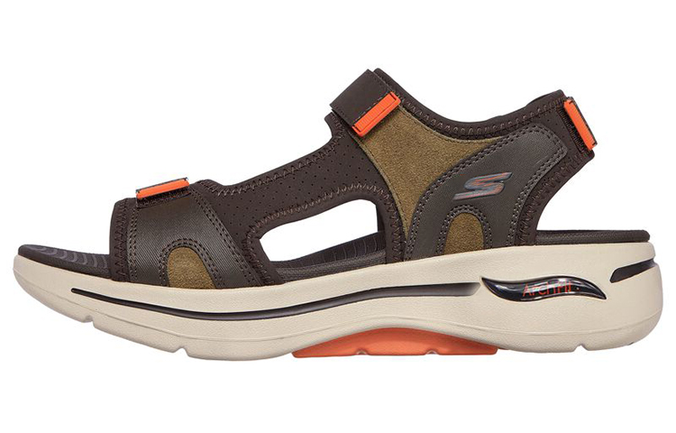 Skechers Go Walk Arch Fit Beach Sandals Men's Black Green Orange