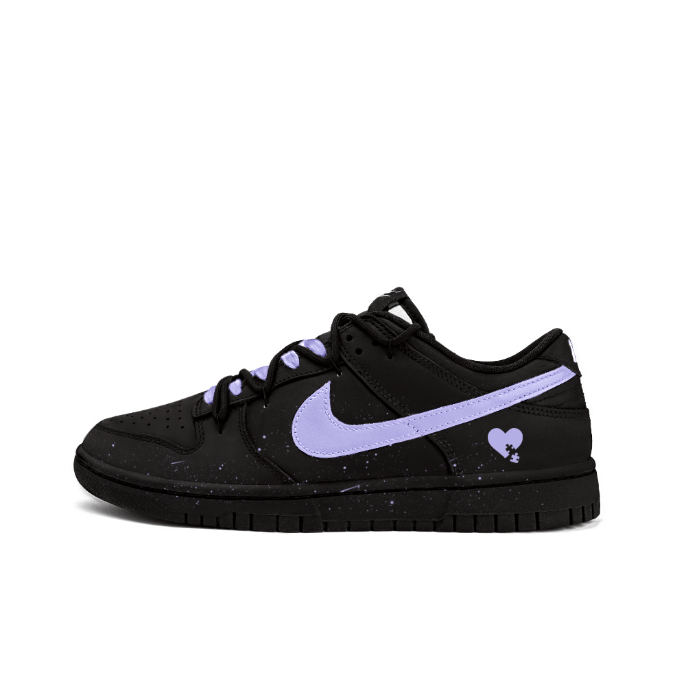 Nike Dunk Slip-Resistant Cushioning Wear-Resistant Low-Top Skateboard Shoes Unisex Black Purple