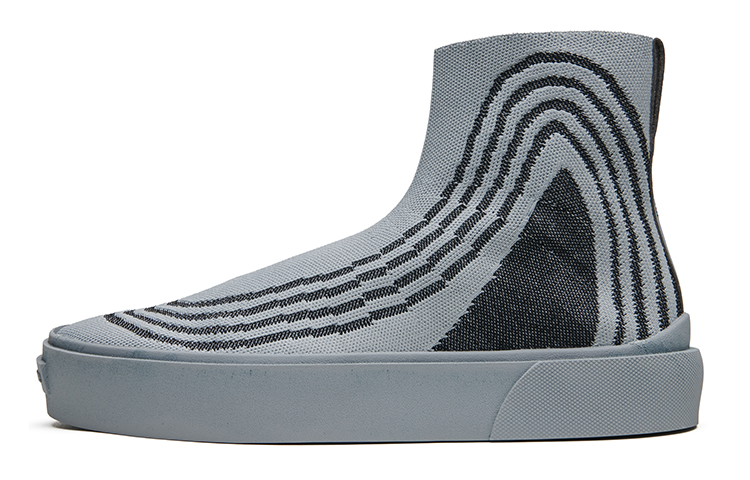 EQLZ EQUALIZER Fault GhostKnit Trendy Casual Vintage High-Top Skateboard Shoes Unisex Phantom Gray