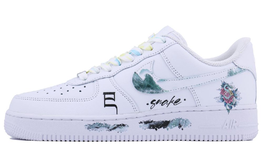 Nike Air Force 1 Snake SDS Coverage, Thermal Impact Resistance Low Top Skateboard Shoes Men's White