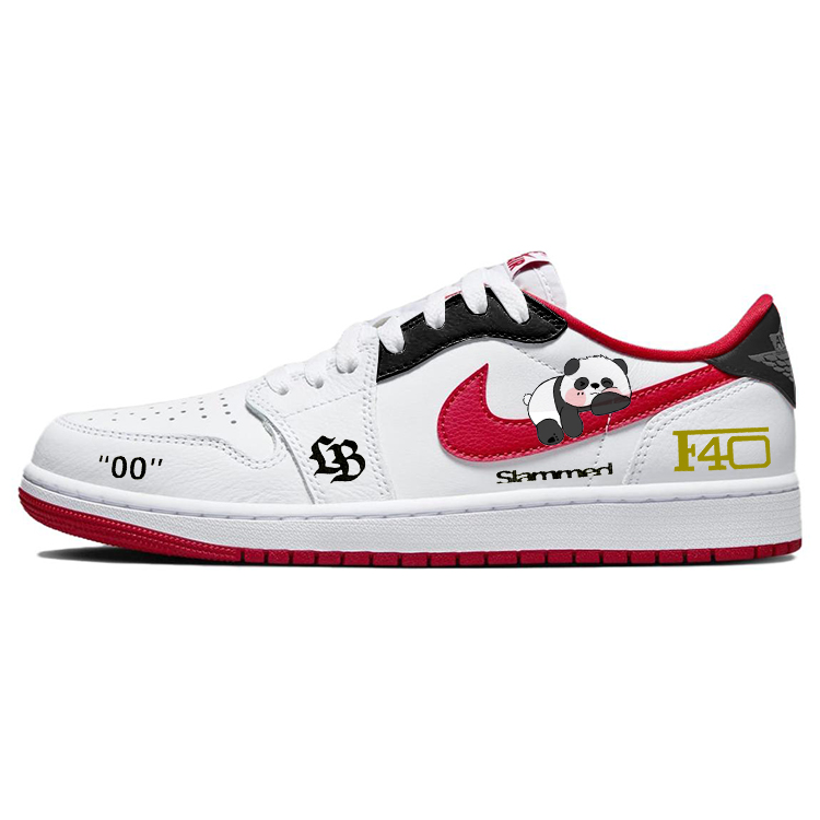 Jordan Air Jordan 1 Anti-Slip And Wear-Resistant Breathable Low-Top Vintage Basketball Shoes Unisex White Pink