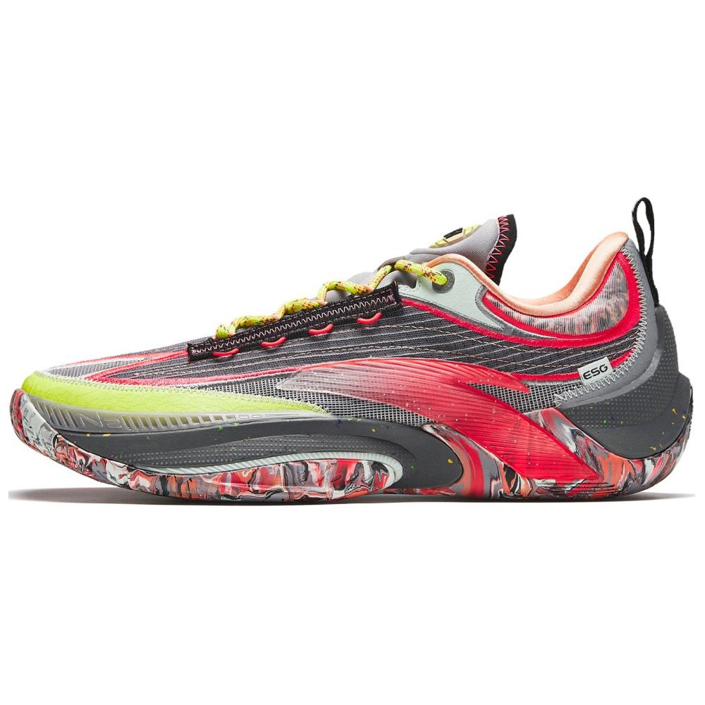 Anta Instant 1 ESG Cushioning Wear Resistant Low Top Basketball Shoes Men's Black Red Green