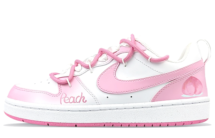 Nike Court Borough Anti-Slip Wear-Resistant Low-Top Skateboard Shoes Women's Pink White