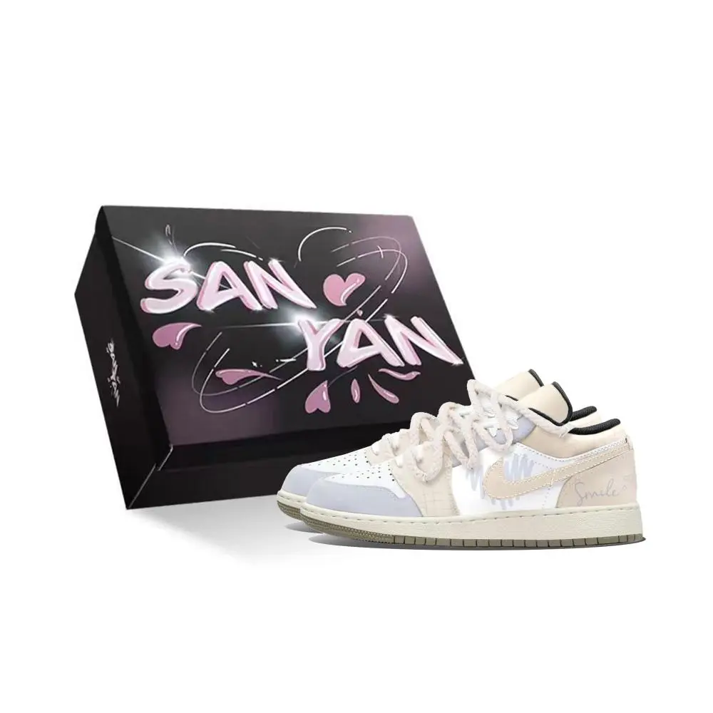 Jordan Air Jordan 1 Vintage Basketball Shoes Unisex Low top Black/Pink