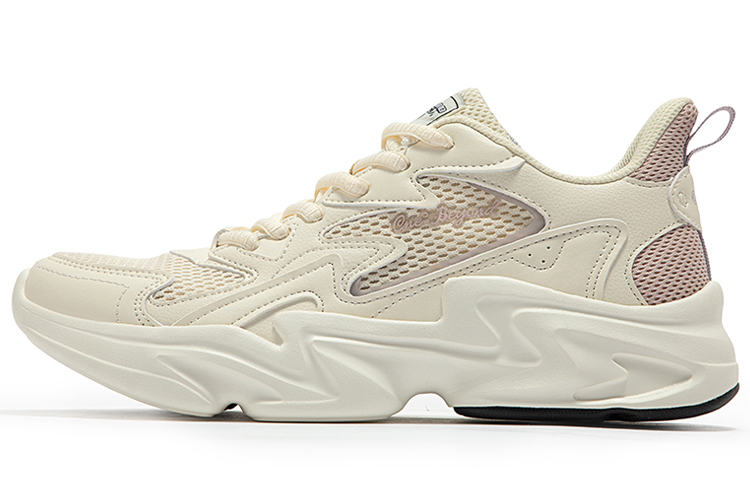 361° Slip Resistant, Abrasion Resistant, Breathable Low Top Chunky Sneakers Women's Beige Pink