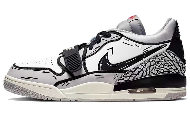 Jordan Legacy 312 Low-Top Vintage Basketball Shoes Men's Black White Gray