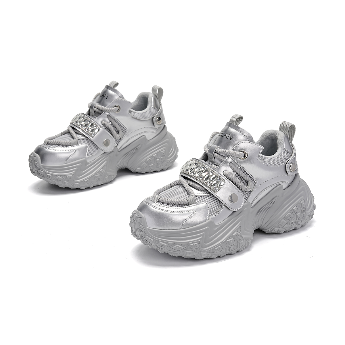 EBLAN Low Top Chunky Sneakers Women's Silver купить в интернет-магазине Yoocart с быстрой доставкой по России.