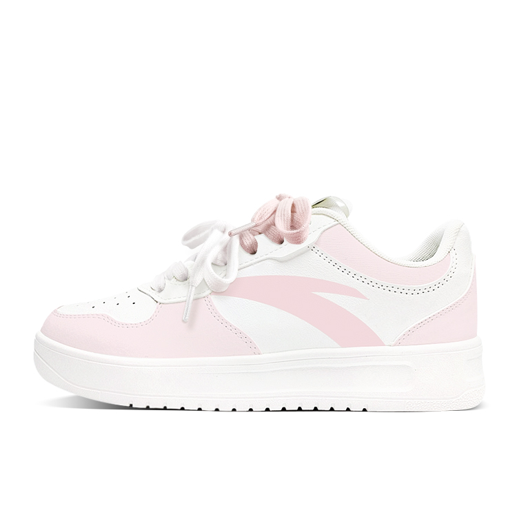 Anta Relaxed Slip Resistant, Abrasion Resistant, Breathable Low Top Skateboard Shoes Unisex Pink