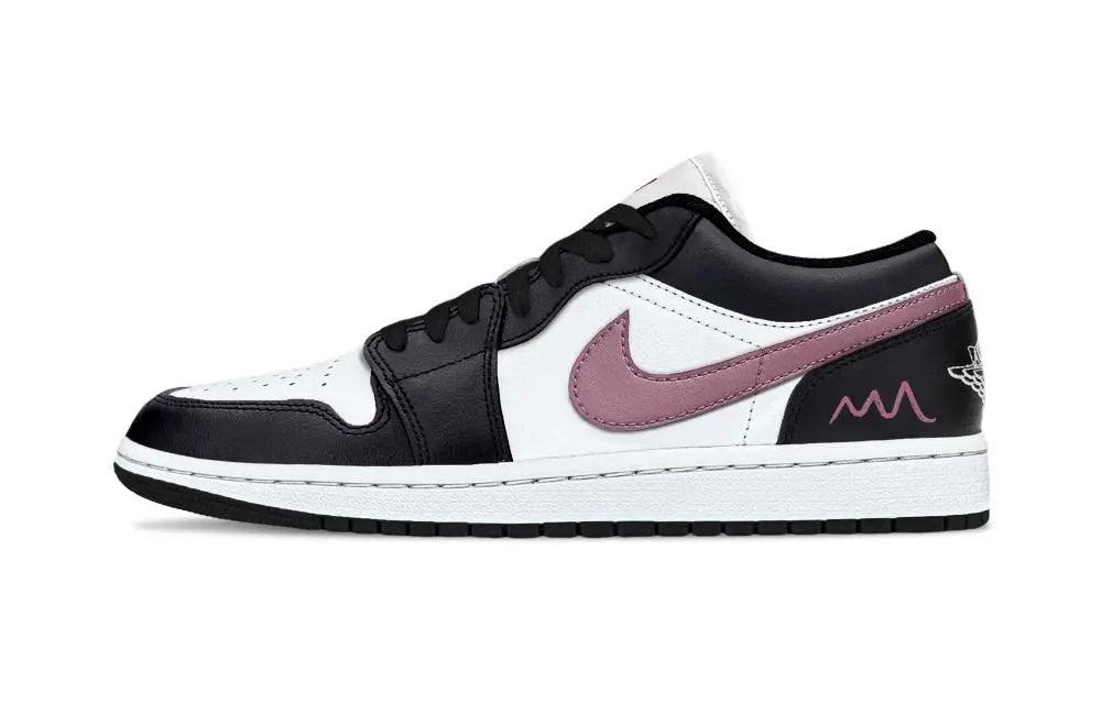 Jordan Air Jordan 1 Black Currant Purple Support Low top Vintage Basketball Shoes Unisex Black Purple