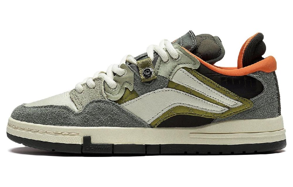 LiNing Wei Wu PRO Pro Wear-resistant And Lightweight Low-Top Skateboard Shoes Men's Gray Green Special Story Version