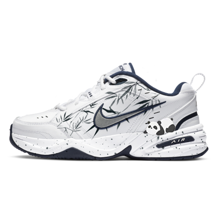 Nike Air Monarch 4 Anti-Slip Wear-Resistant Low-Top Chunky Sneakers Unisex Blue White