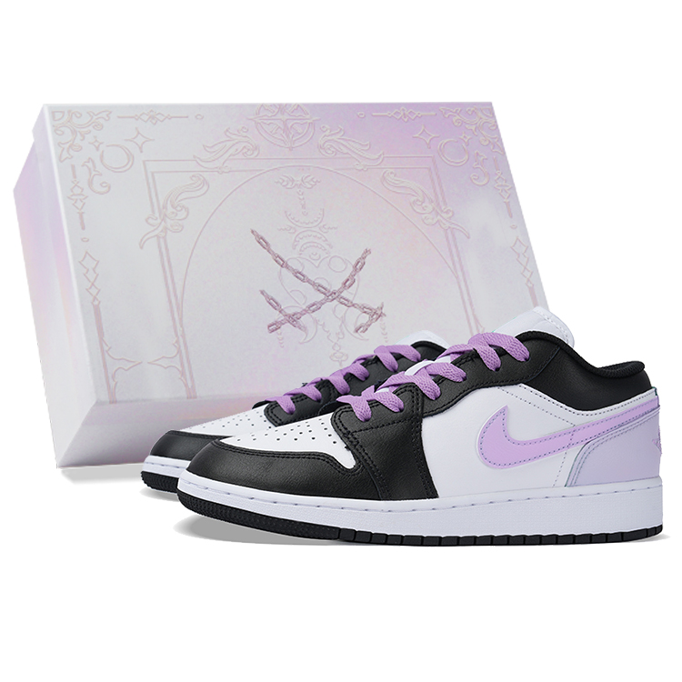 Jordan Air Jordan 1 Low Top Vintage Basketball Shoes Women's Purple Black