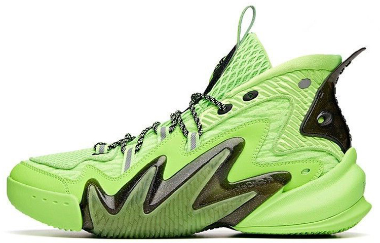Anta Berserk 2 Cushioning Anti-Slip And Wear-Resistant High-Top Basketball Shoes Men's Black Green White