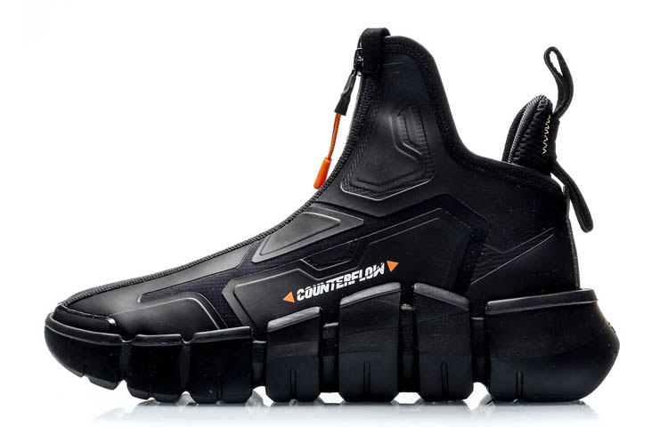 LiNing CF Anti-Slip Wear-Resistant High-Top Basketball Shoes Men's Black