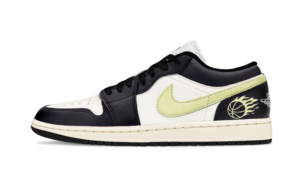 Jordan Air Jordan 1 Lime Backboard Balance Low Top Vintage Basketball Shoes Unisex Black Cyan