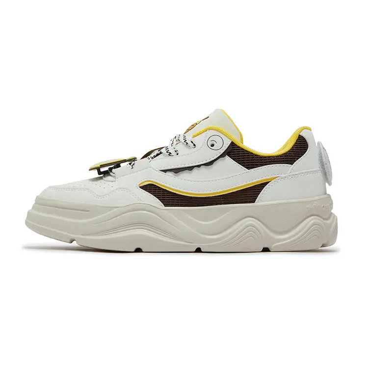 361° Anti Slip Wear Resistant Low Top Skateboard Shoes Women's White Brown