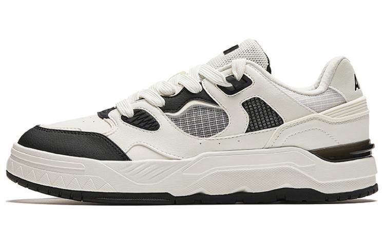 Anta Anti-Slip Wear-Resistant Breathable Height Increasing Low-Top Skateboard Shoes Men's White Black