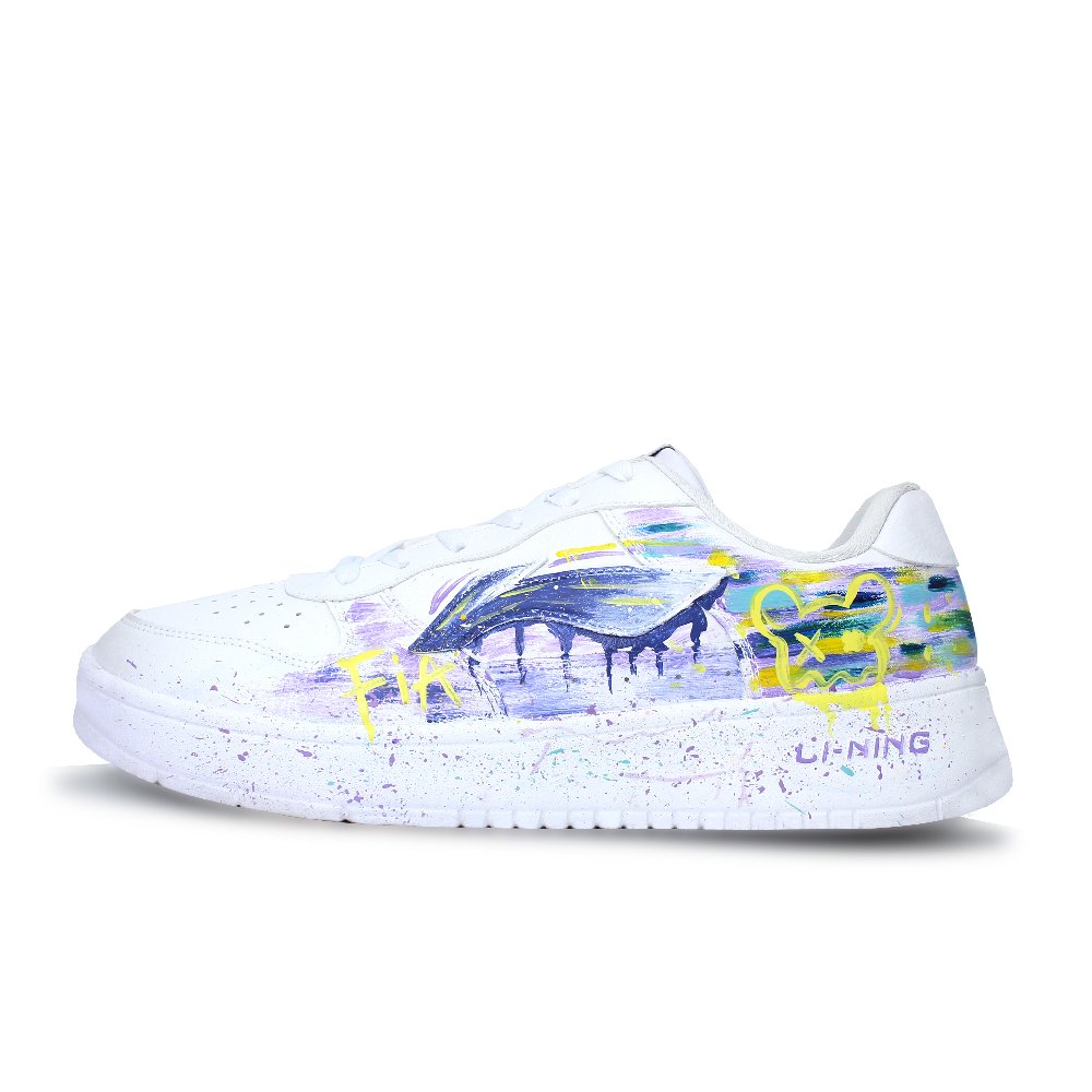 LiNing Pontoon Boats Abrasion Resistant Balance Lightweight Low top Skateboard Shoes Unisex White Purple Yellow