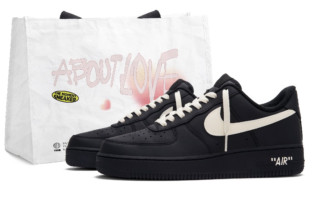 Nike Air Force 1 Oolong Cold Brew Abrasion Resistant Low Top Skateboard Shoes Unisex Black Rice White