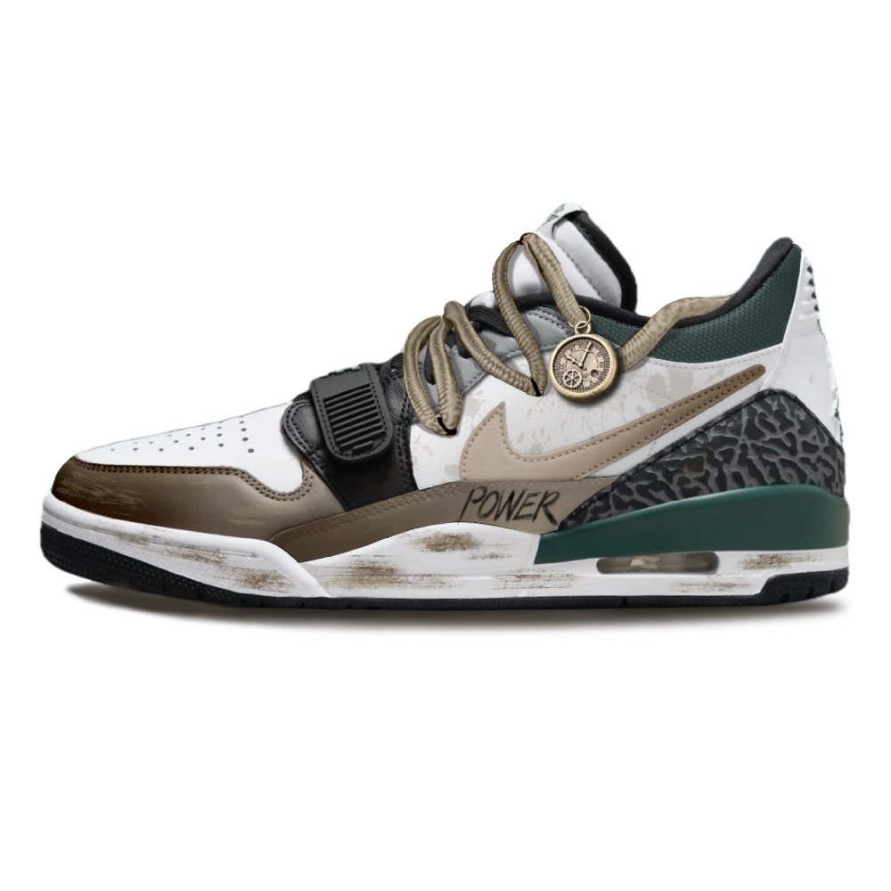 Jordan Legacy 312 Time Traveler Cushioning Wear-Resistant Low-Top Vintage Basketball Shoes Men's White Brown